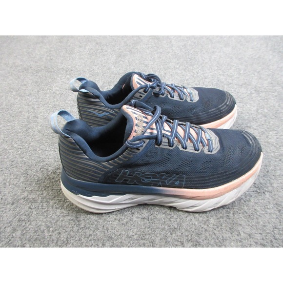 Hoka One One Bondi 6 Shoes Womens Size 9 Blue Pink Cushioned Running Sneakers - Picture 1 of 11